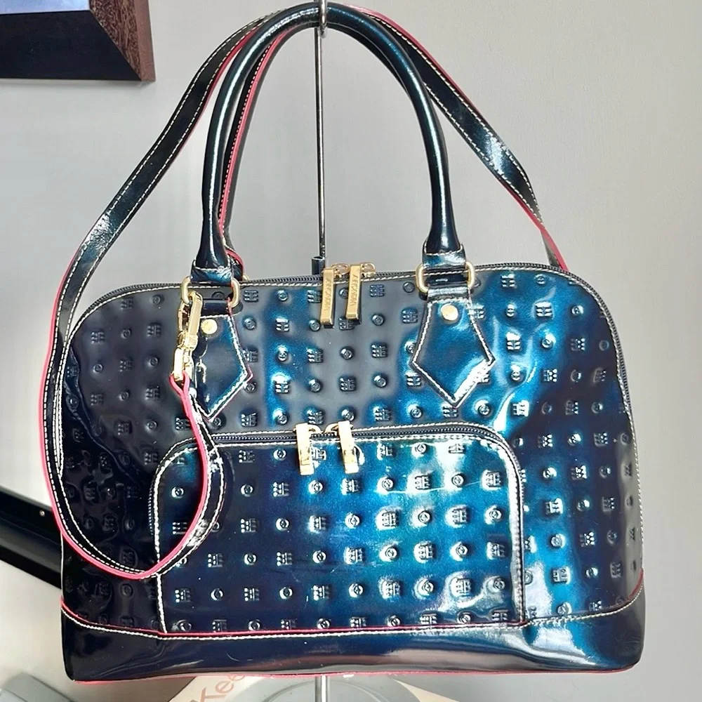 Arcadia Blue patent Satchel - Picture 1 of 13